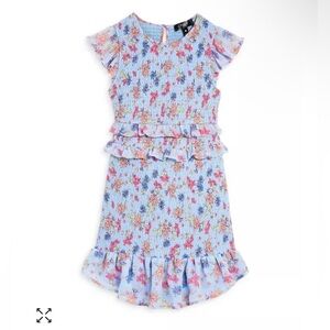Aqua Girl’s Floral Dress